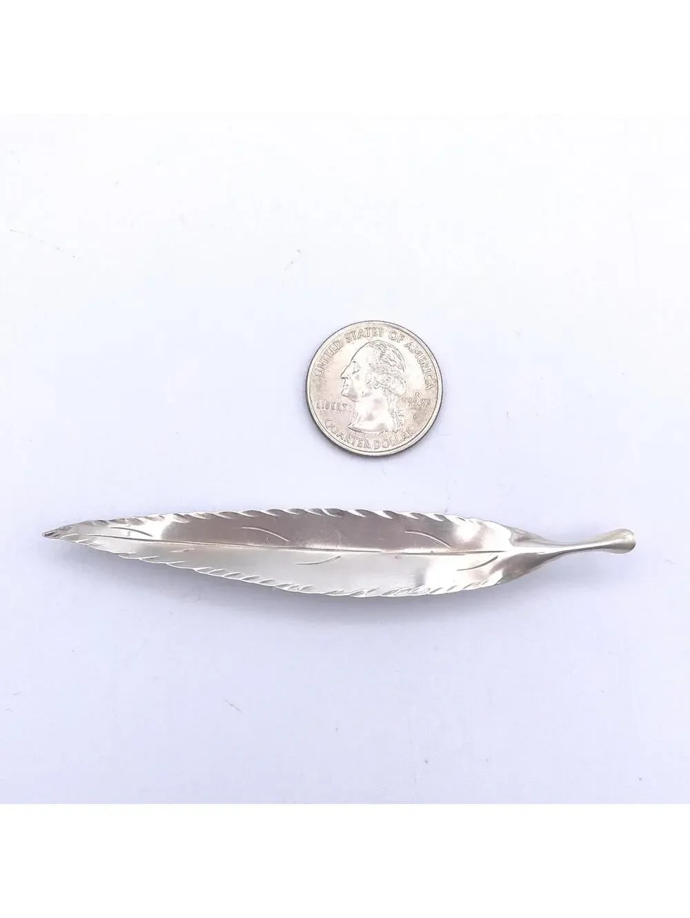 Vintage STUART NYE Sterling Silver Feather Brooch.